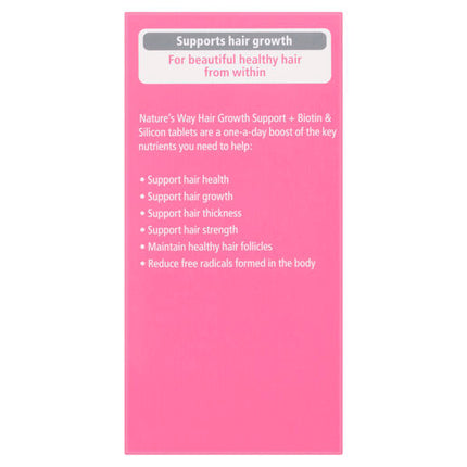 Nature's Way Hair Growth Support Plus Biotin And Silicon 30 Tablets