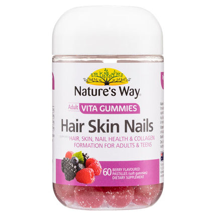 Nature's Way Adult Hair Skin Nails 60 Vita Gummies