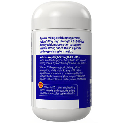 Natures Way Vitamin K2 Plus D3 30 Capsules
