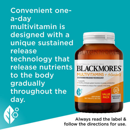 Blackmores Sustained Release Multi + Antioxidants 180 Tablets