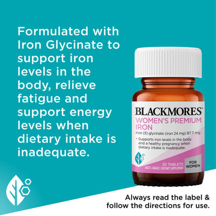 Blackmores Women's Premium Iron 30 Tablets