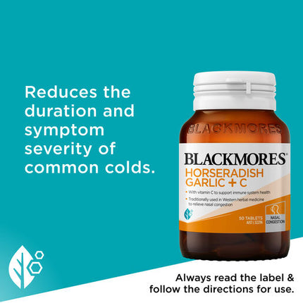 Blackmores Horseradish Garlic + C 50 Tablets