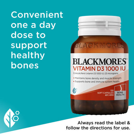 Blackmores Vitamin D3 1000 IU 130 Soft Capsules