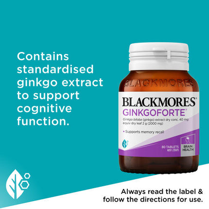 Blackmores Gingko Forte 80 Tablets