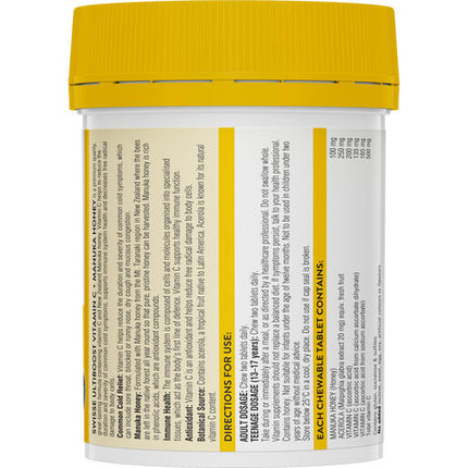 Swisse Ultiboost Vitamin C + Manuka Honey 120 Tablets
