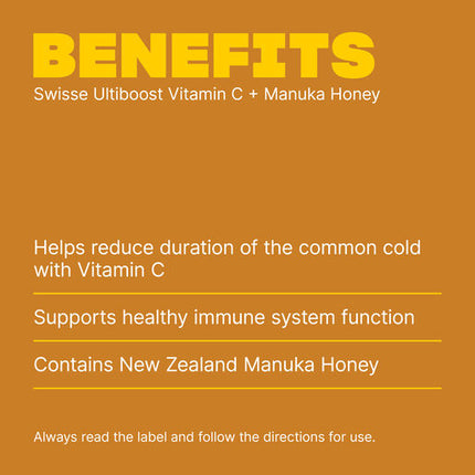 Swisse Ultiboost Vitamin C + Manuka Honey 120 Tablets