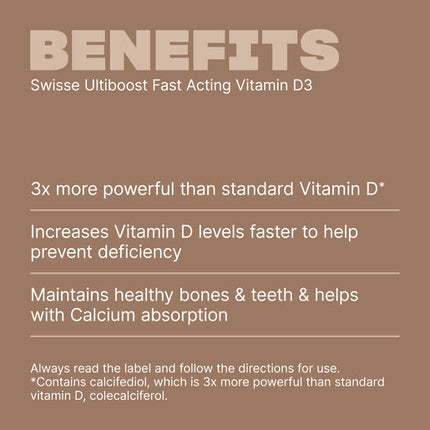 Swisse Ultiboost Fast Acting Vitamin D3 90 Tablets - SHORT EXPIRY 01/12/2026
