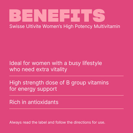 Swisse Ultivite Women's High Potency Multivitamin 40 Tablets