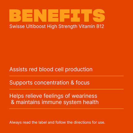 Swisse Ultiboost High Strength Vitamin B12 60 Tablets