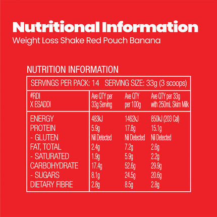 Naturopathica Fatblaster Weight Loss Shake Red Pouch Banana 465g