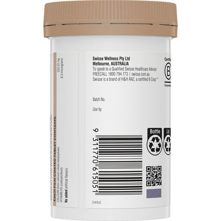 Swisse Ultiboost Calcium + Vitamin D 90 Tablets