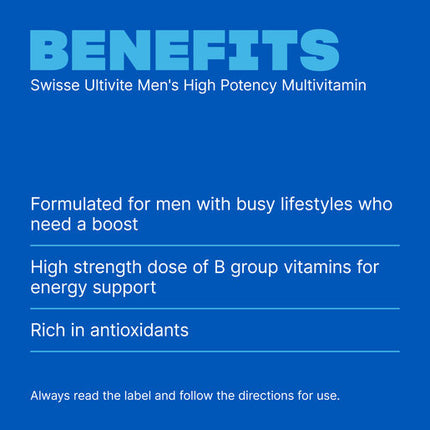 Swisse Ultivite Men's High Potency Multivitamin 40 Tablets