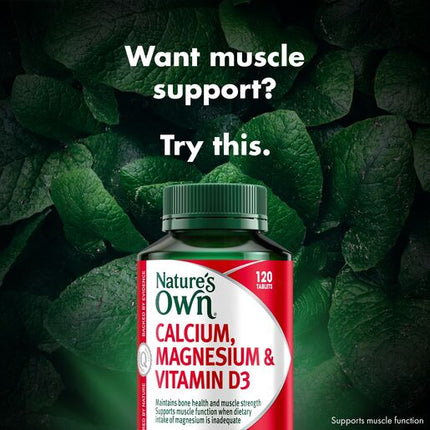 Nature's Own Calcium, Magnesium & Vitamin D3 120 Tablets