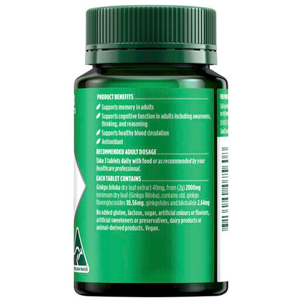 Nature's Own Ginkgo Biloba 2000Mg 100 Tablets
