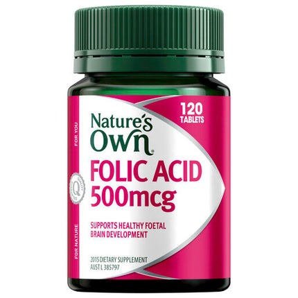 Nature's Own Folic Acid 500mcg 120 Tablets