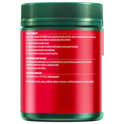 Nature's Own Vitamin D3 1000IU 400 Capsules