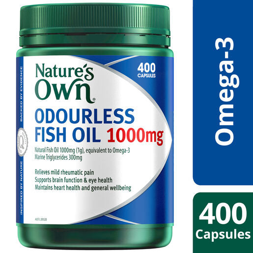 Nature's Own Odourless Fish Oil 1000Mg 400 Capsules