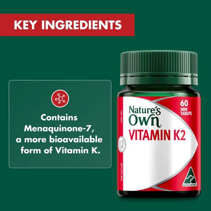 Nature’s Own K2 180mcg 60 Tablets