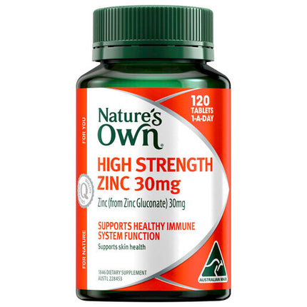 Nature's Own High Strength Zinc 30Mg 120 Tablets