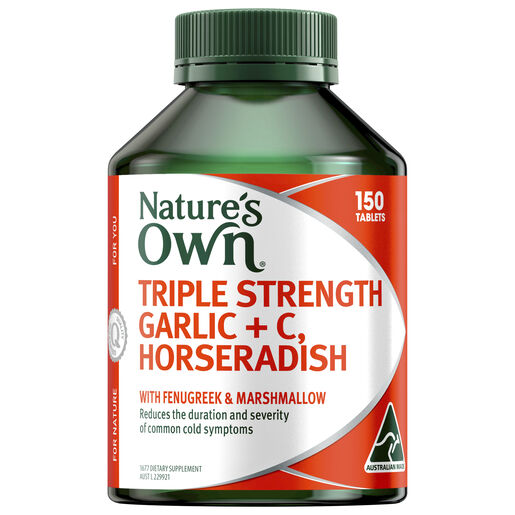 Nature's Own Triple Strength Garlic + C, Horseradish 150 Tablets