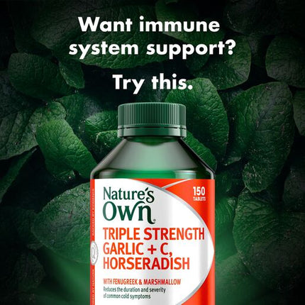Nature's Own Triple Strength Garlic + C, Horseradish 150 Tablets