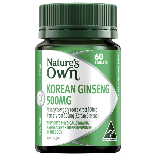 Nature's Own Ginseng Korean 500Mg 60 Tablets