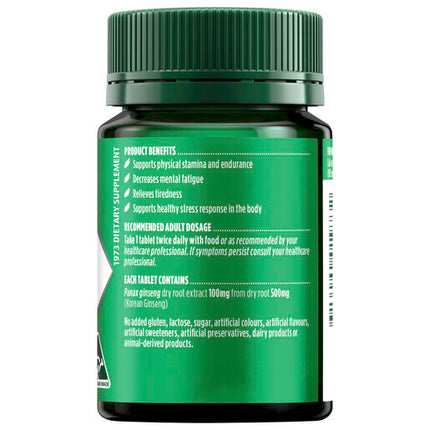 Nature's Own Ginseng Korean 500Mg 60 Tablets
