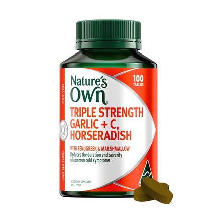 Nature's Own Triple Strength Garlic + C, Horseradish 100 Tablets
