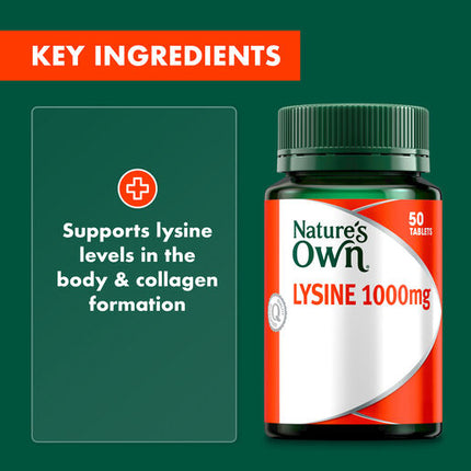 Nature's Own Lysine 1000mg 50 Tablets