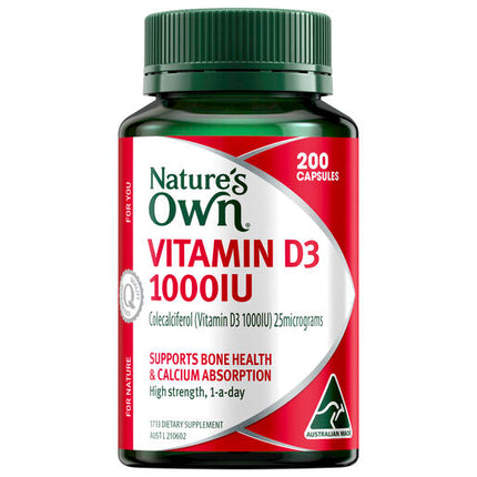 Nature's Own Vitamin D 1000Iu 200 Capsules