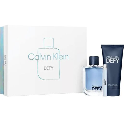 Calvin Klein CK Defy 3Pc Gift Set For Men 100ml EDT + 10ml EDT + 100ml Hair & Body