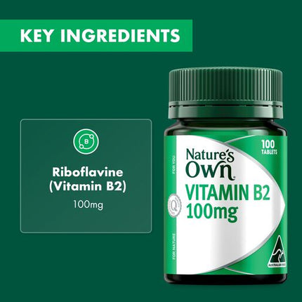 Nature's Own Vitamin B2 100Mg 100 Tablets