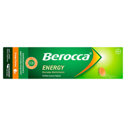 Berocca Energy Orange Effervescent Tablets 15 Pack