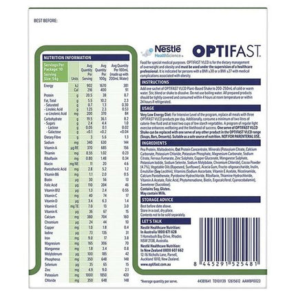 Optifast VLCD Plant Based Shake Chocolate 10 Pack 540g