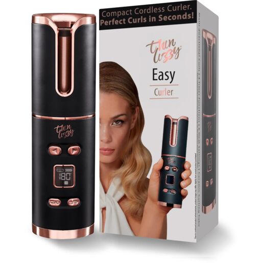 Thin Lizzy Ucurl Auto Curler Black & Rose Gold