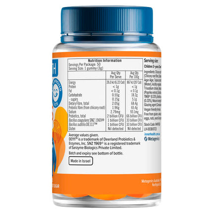 Inner Health Kids 3-in-1 Probiotic Gummies 50 Gummies