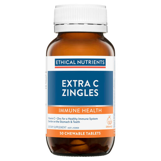 Ethical Nutrients Extra C Zingles (Orange) 50 Tablets