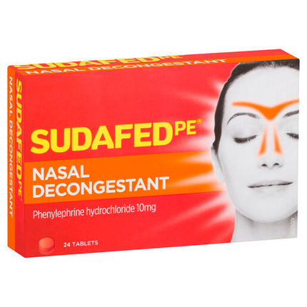 Sudafed PE Nasal Decongestant 24 Tablets