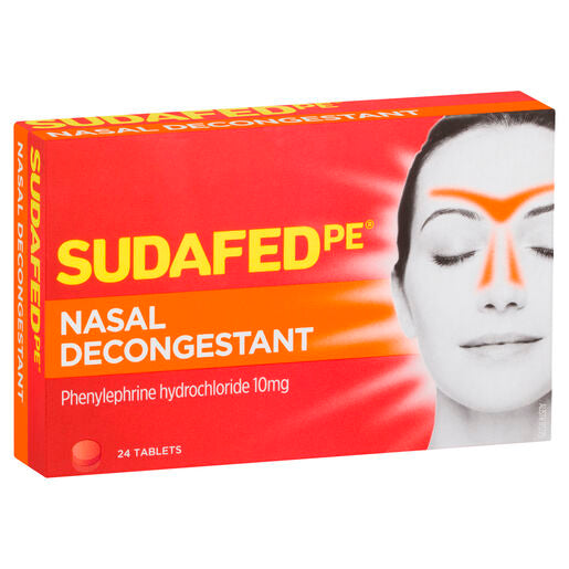 Sudafed PE Nasal Decongestant 24 Tablets