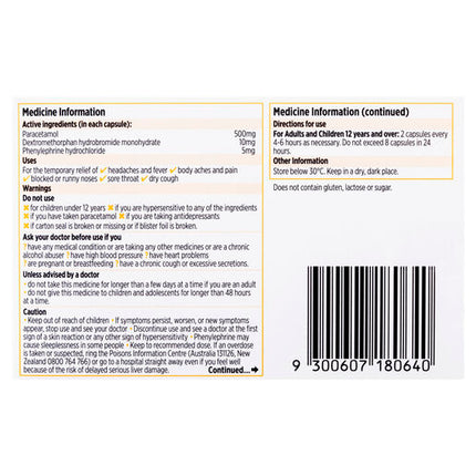 Codral Cold & Flu + Dry Cough 48 Capsules