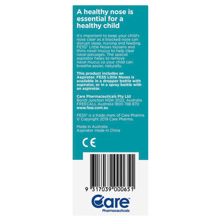 Fess Little Noses 0-2 Years+ Saline Nasal Drops + Aspirator 25mL