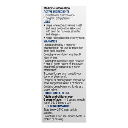 Chemists' Own Decongestant Nasal Spray Refill 18ml