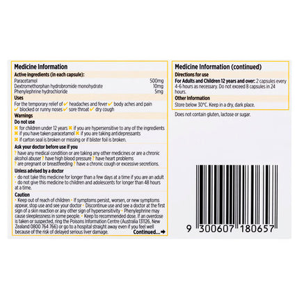Codral Cold & Flu + Dry Cough Capsules 24 Pack