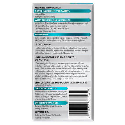 Nurofen Cold & Flu 24 Tablets