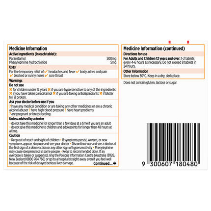 Codral PE Cold & Flu Tablets 24 Pack
