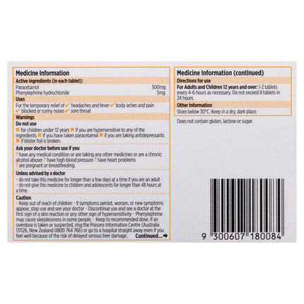Codral Relief Cold & Flu Decongestant 20 Tablets