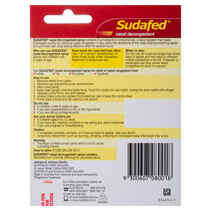 Sudafed Nasal Decongestant 20mL