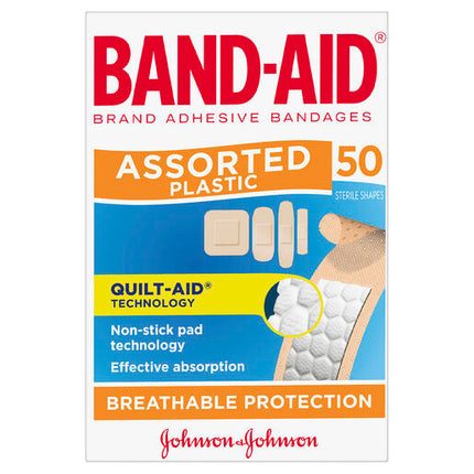 Band-Aid Assorted Plastic Shapes 50 Pack