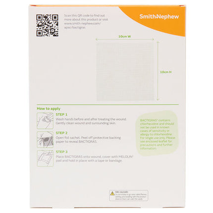 Bactigras Dressings 10x10cm 3 Pack