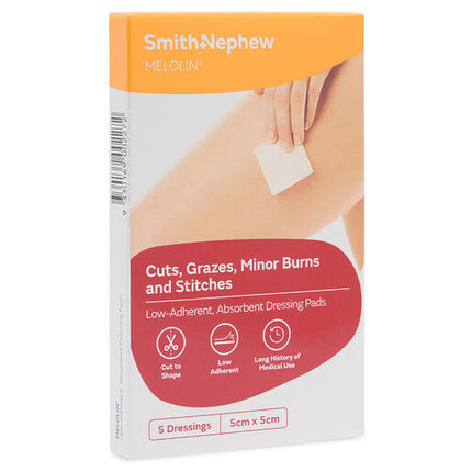 Melolin Low Adherent Dressings 5 x 5cm 5 Pack
